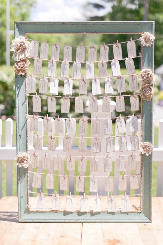 vintage frame wedding escort card decor