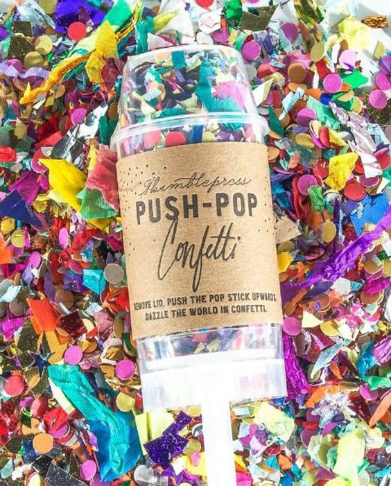 wedding glitter colorful push pop confetti
