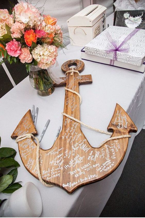 wood anchor guest book