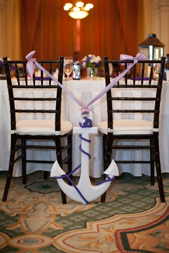 wooden wedding anchor chair decor