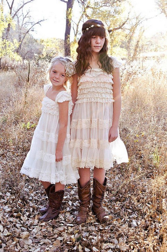 rustic country flower girl dresses