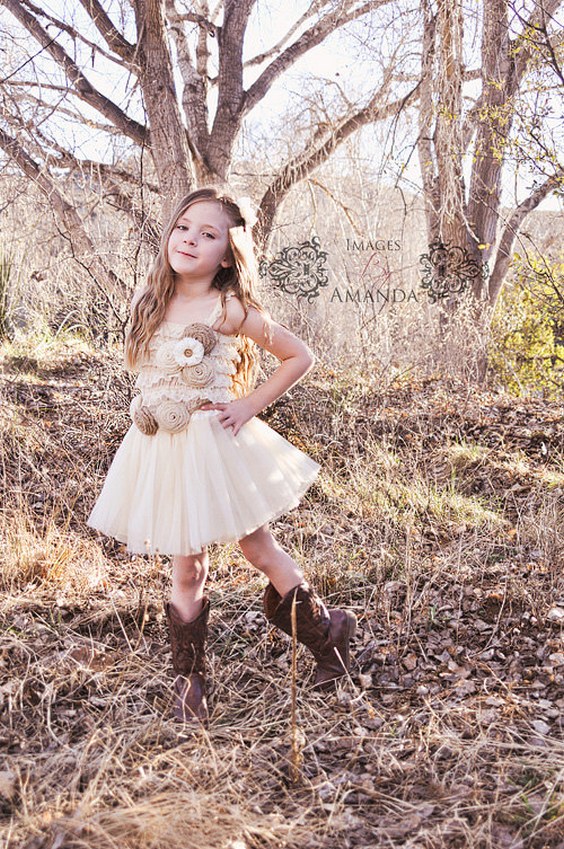 Country Rustic Flower Girl dress