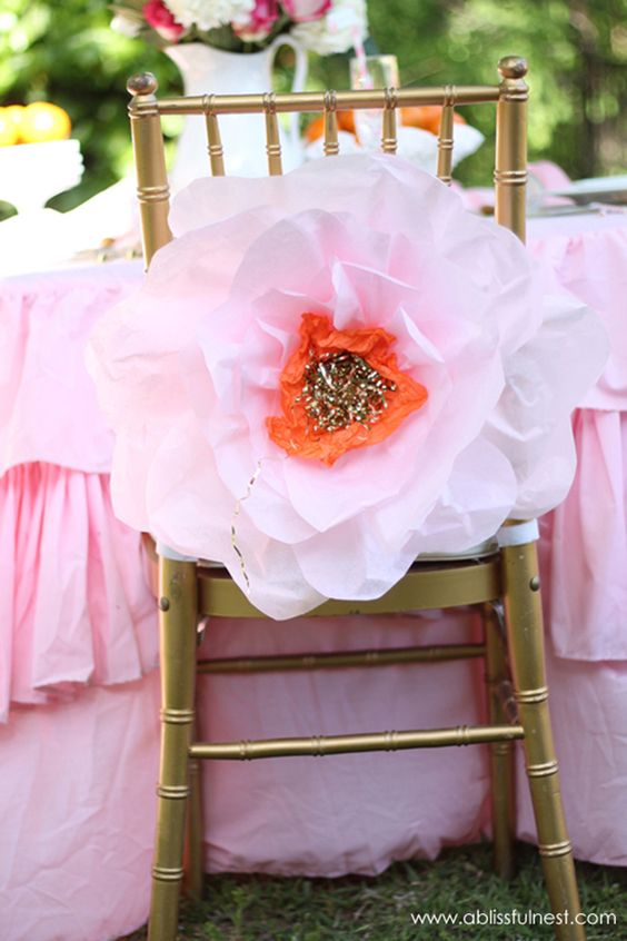 DIY Paper Flower Wedding Chair