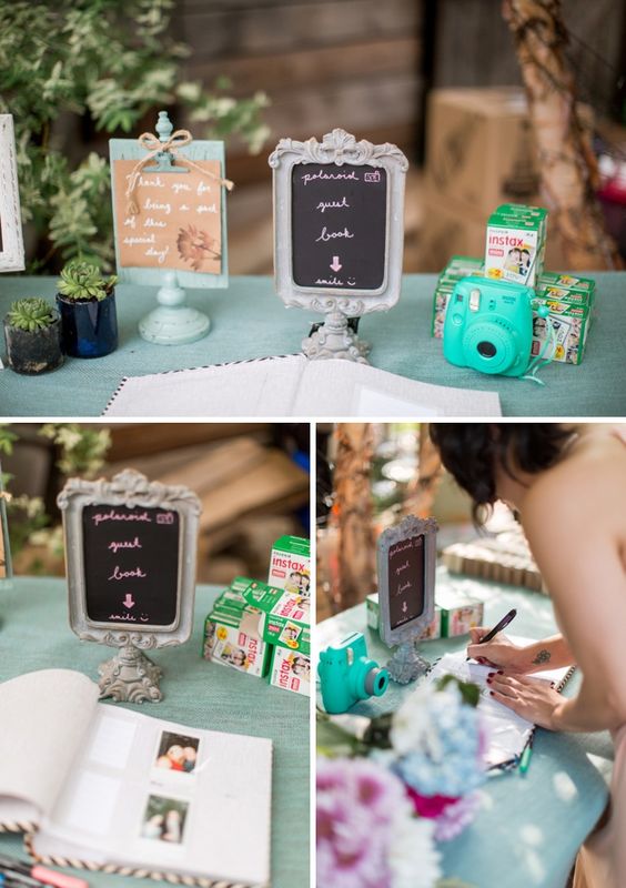 Darling polaroid guest book idea