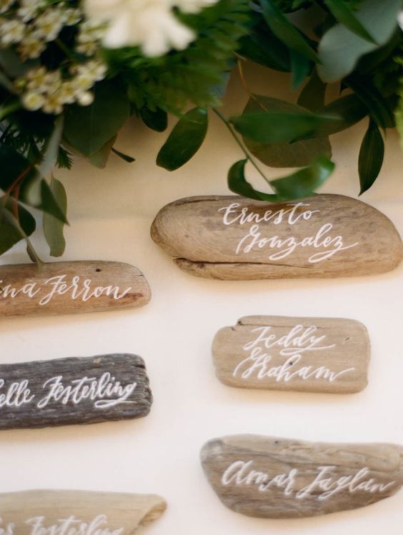 Driftwood wedding escort cards