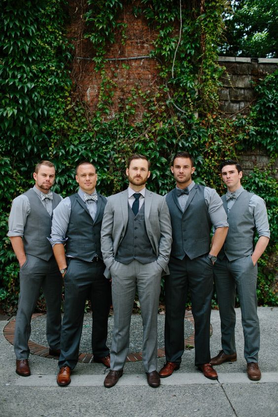 Grey Groomsmen Photos