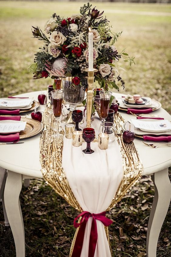 Marsala Wedding Table Decor