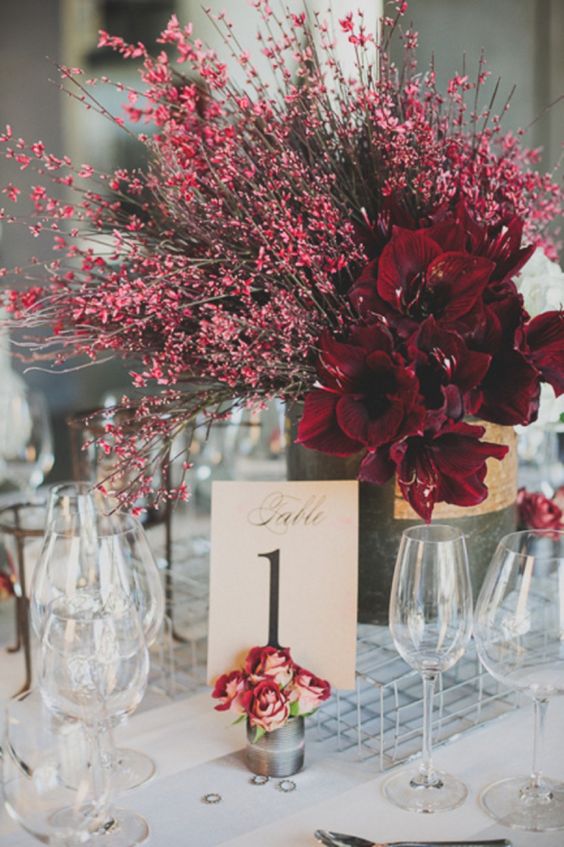 Modern Cranberry Centerpiece