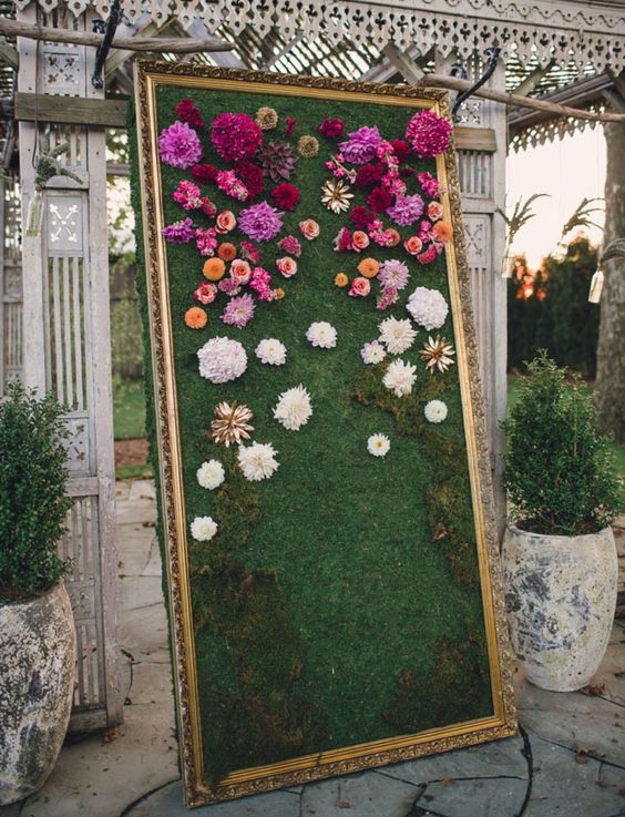 Ombre Paper Floral Wedding Backdrop