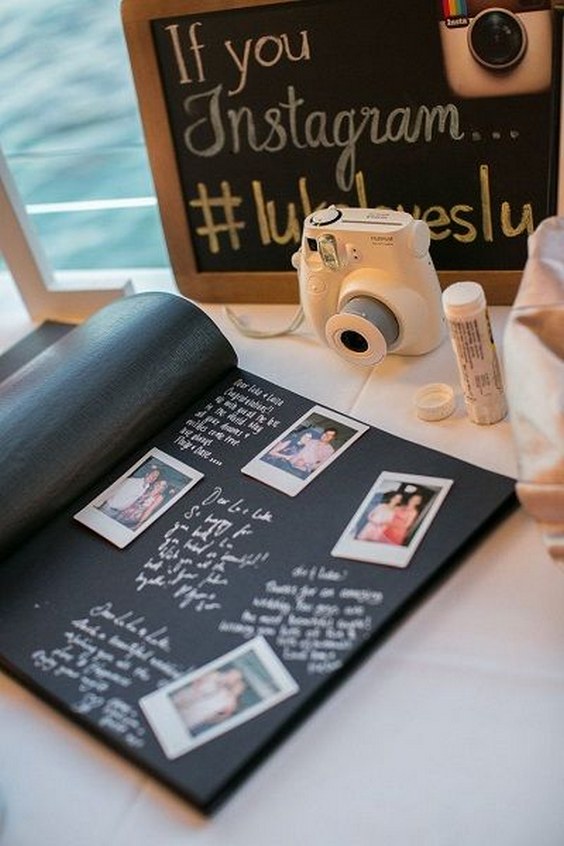 Photo book for guests to take a photo and write their messages