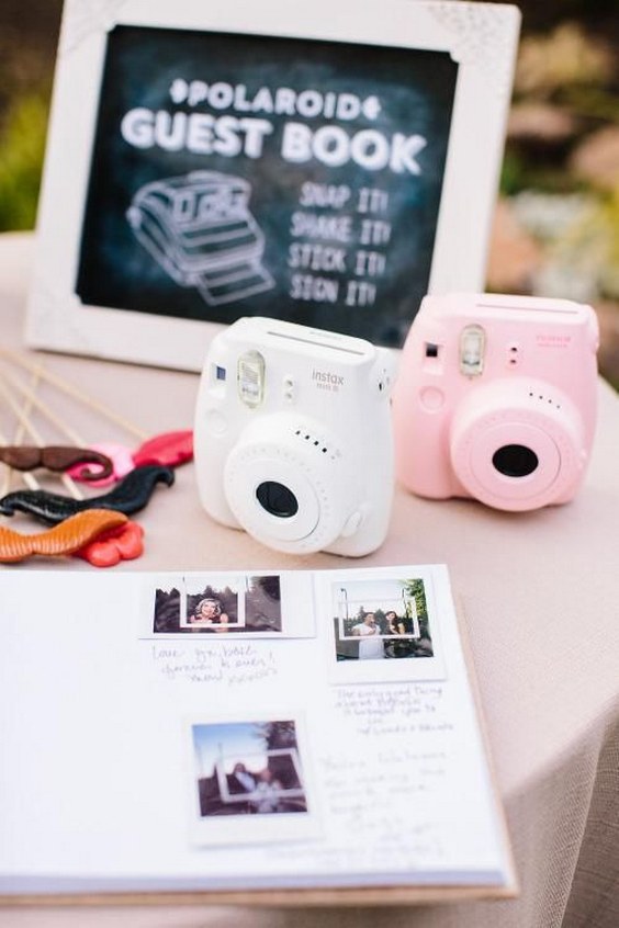 Polaroid wedding guest book