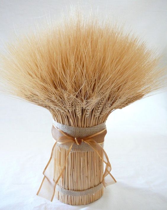 30 Fall Rustic Country Wheat Wedding Decor Ideas 16 Rustic fall wheat wedding centerpiece