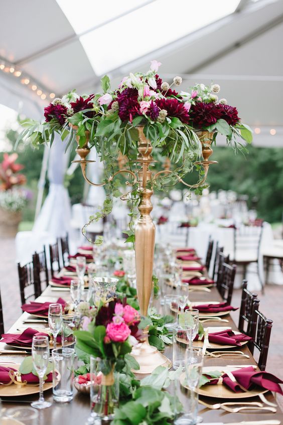 30 Elegant Fall Burgundy and Gold Wedding Ideas Deer