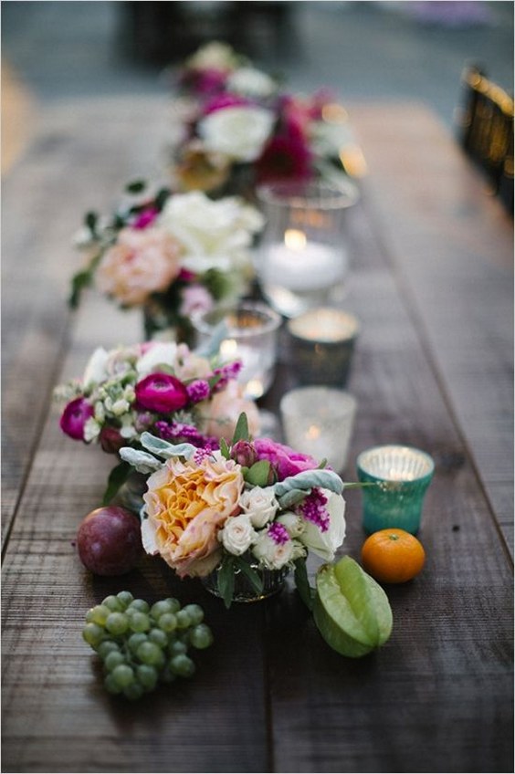 fruit and floral wedding centerpieces