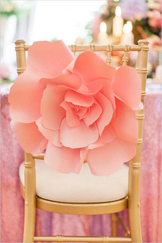 giant paper flower wedding chair decor