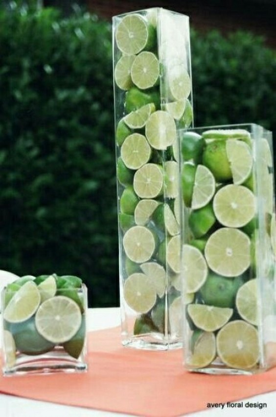 green lime wedding centerpiece