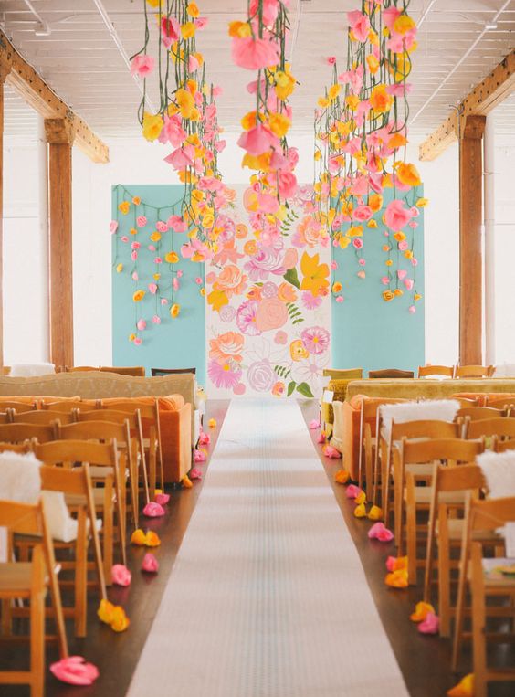 hanging paper flower cermeony