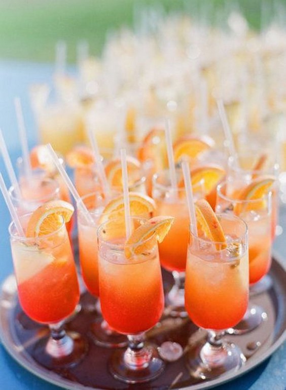 orange wedding cocktail