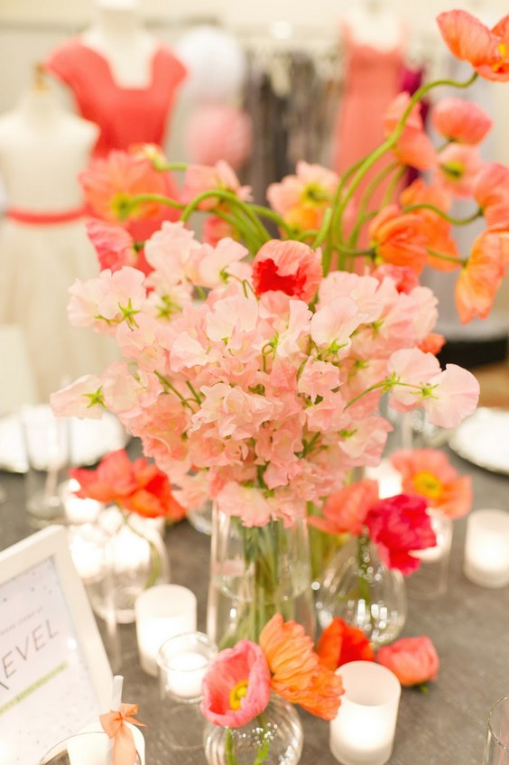 peach flower wedding centerpieces