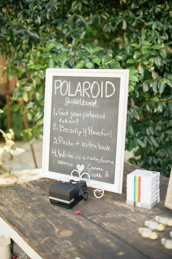 polaroid wedding guest book idea