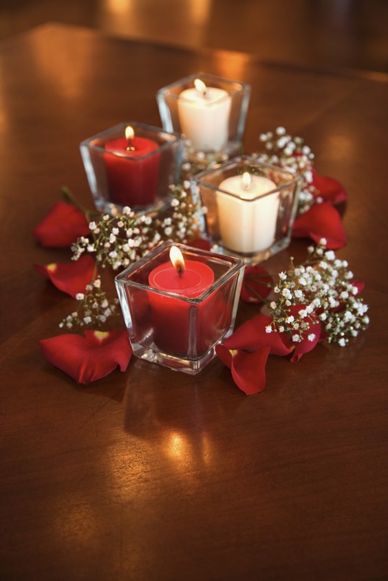 red wedding center table decorations