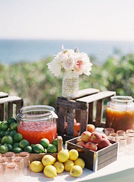 rustic country fruit wedding bar