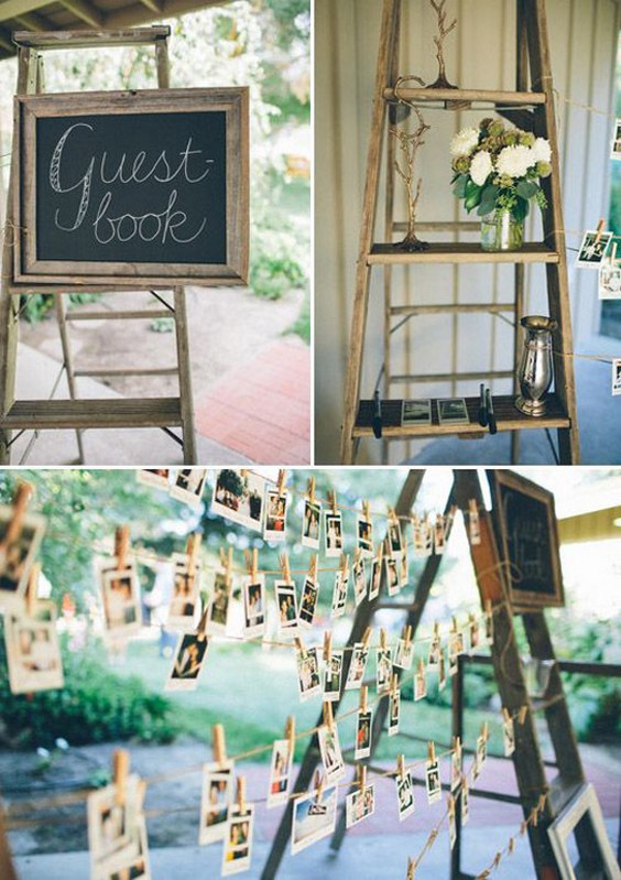 rustic country polaroid wedding guest book