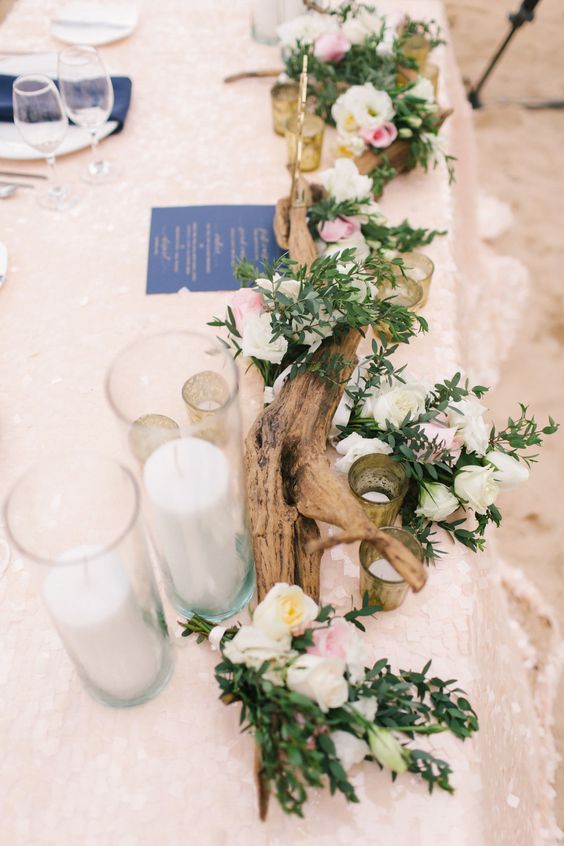 rustic driftwood wedding centerpiece