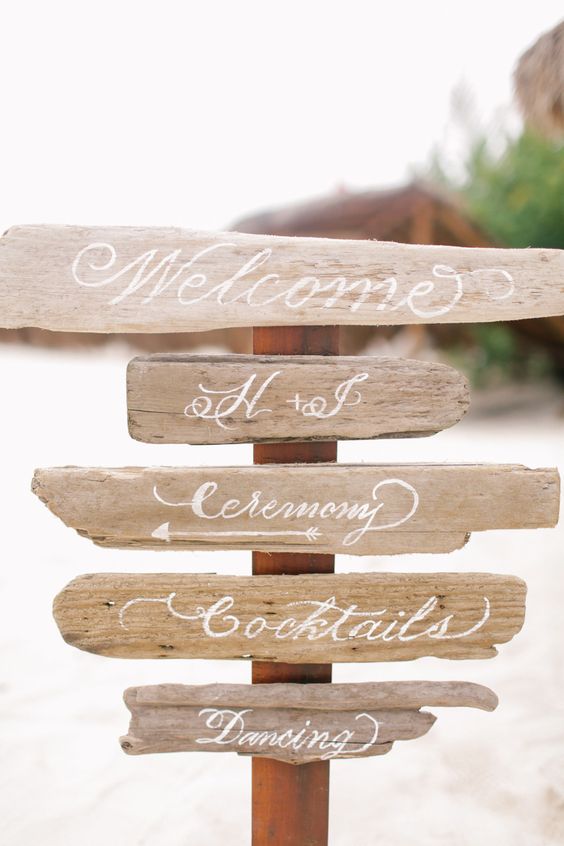 rustic driftwood wedding sign