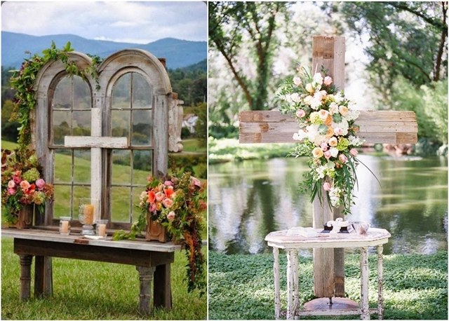 wood cross wedding ideas