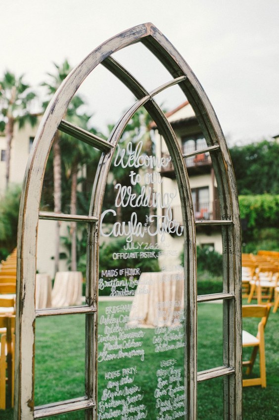 Whimsical window wedding decor