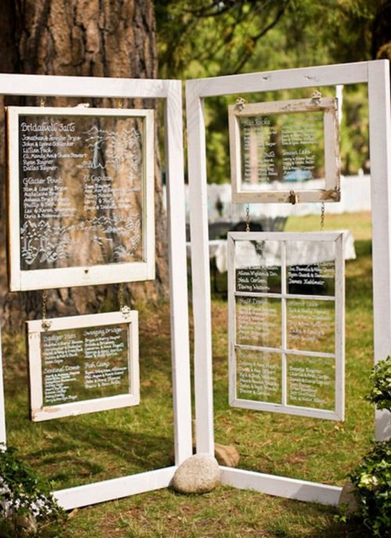 creative window wedding seating chart