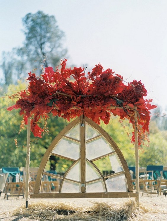 fall window wedding backdrop