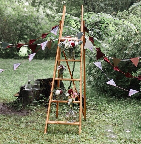 outdoor ladder wedding decor