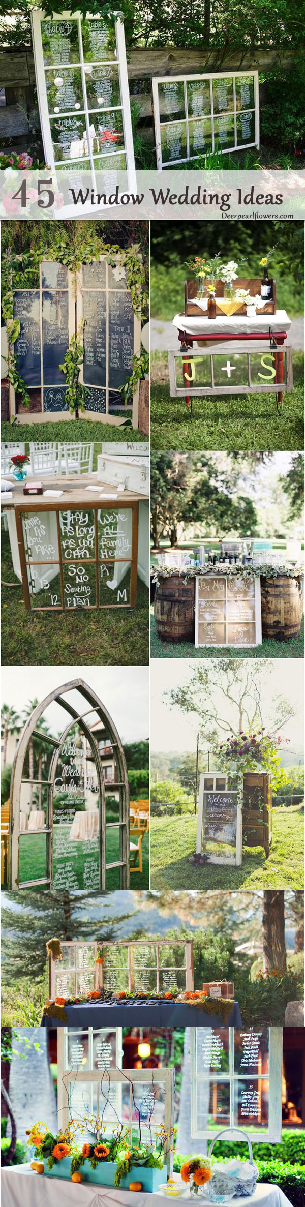 rustic country diy window wedding ideas