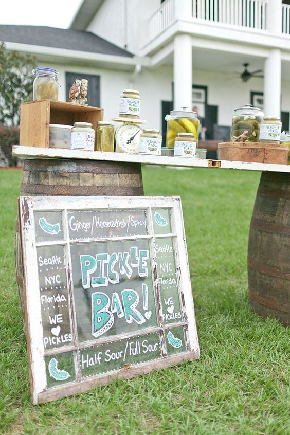 rustic country window wedding bar