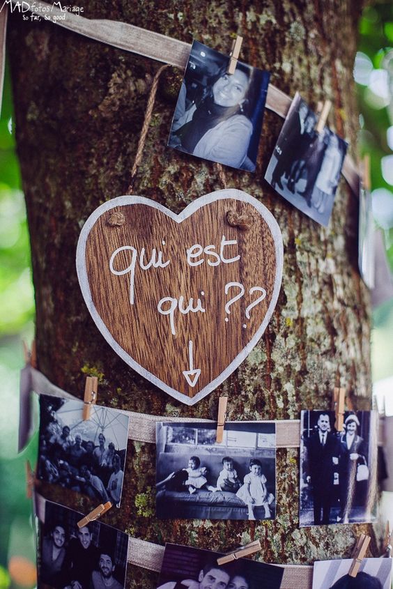 rustic family photo tree