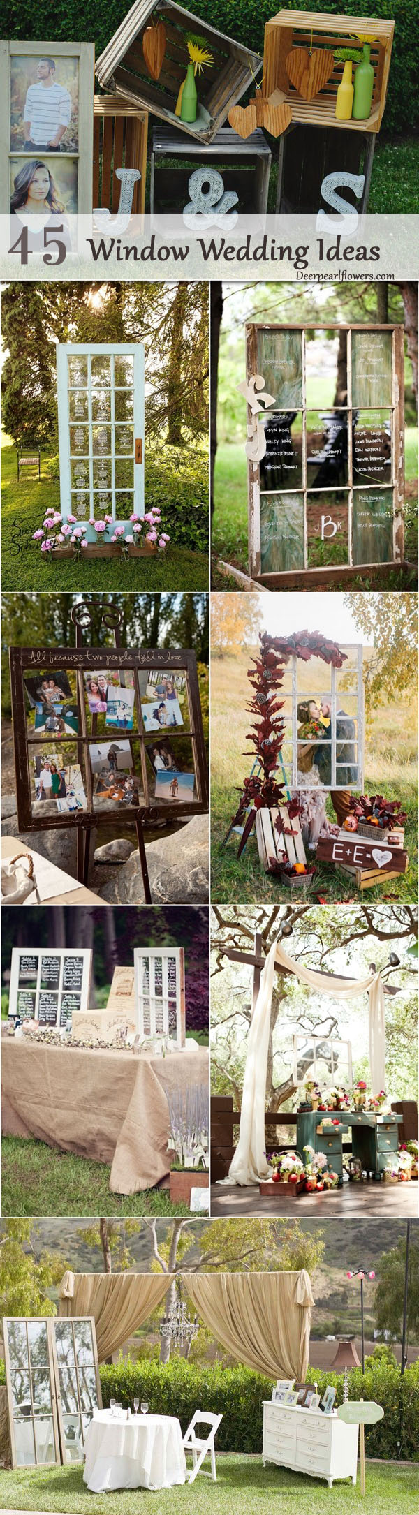 rustic window wedding decor ideas