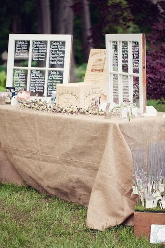 vintage old window wedding seating chart