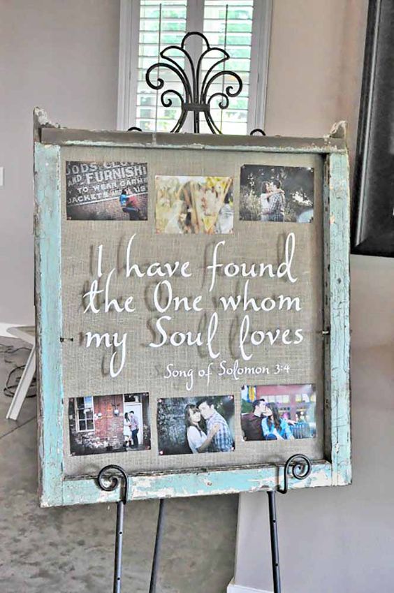 vintage rustic old window wedding decor