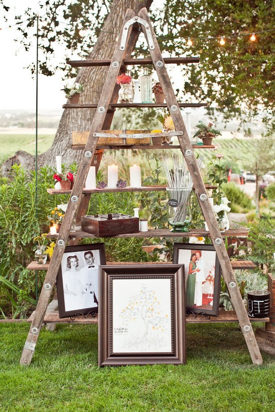 wooden ladder wedding decor