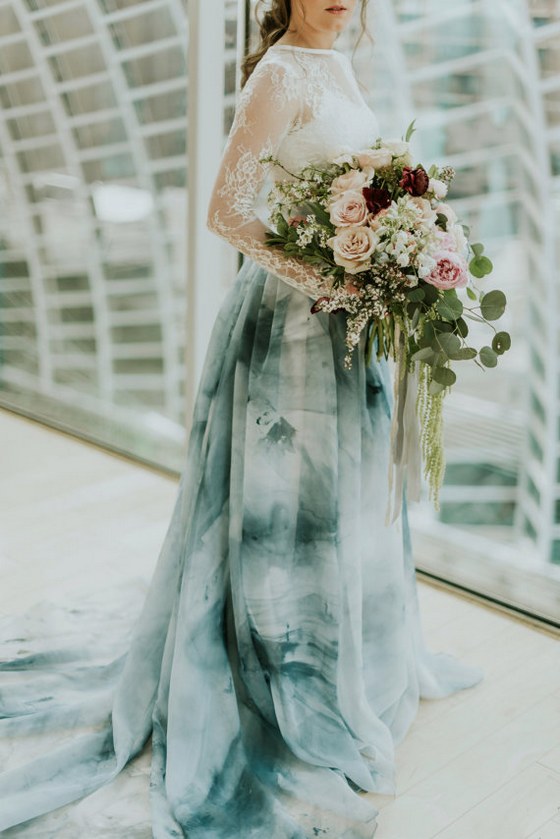 blue-tied-dyed-two-piece-bridal-dress