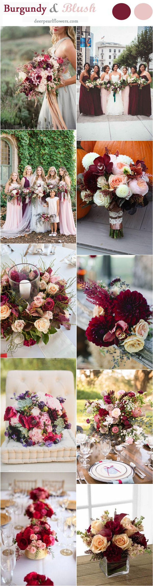 Blush and Burgundy Fall Wedding Colors