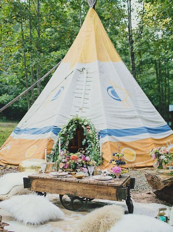 Boho Tipi Wedding Barckdrops 13