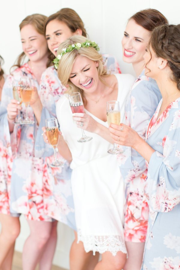 Bridesmaid Gifts Printed Bridal Bridesmaid Robes & Rompers via Plum Pretty Sugar