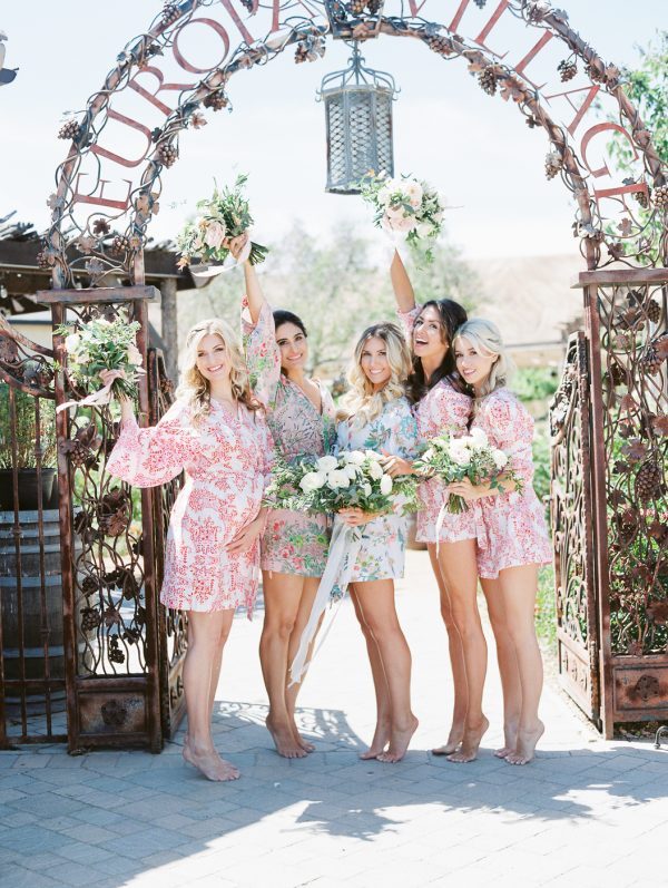 Bridesmaid Gifts Printed Bridal Bridesmaid Robes & Rompers via Plum Pretty Sugar