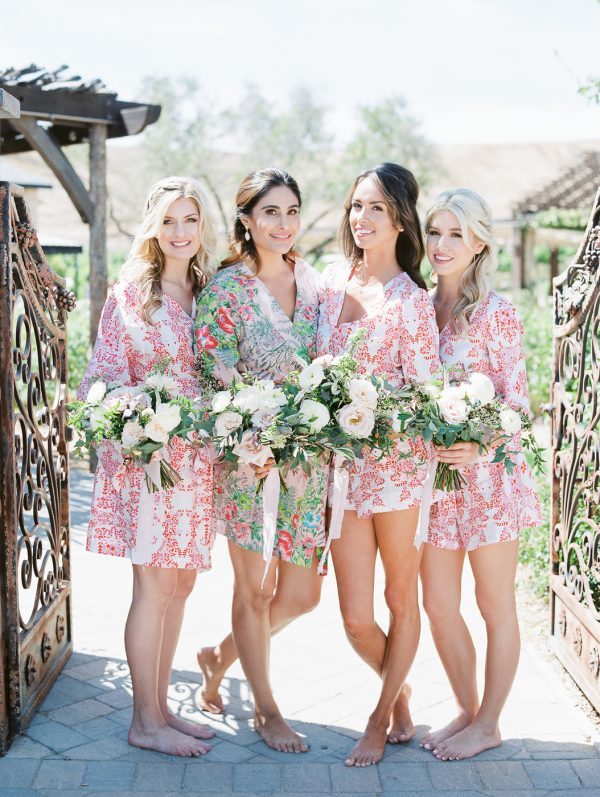 Bridesmaid Gifts Printed Bridal Bridesmaid Robes & Rompers via Plum Pretty Sugar