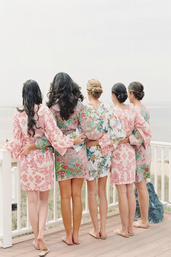 Bridesmaid Gifts Printed Bridal Bridesmaid Robes & Rompers via Plum Pretty Sugar