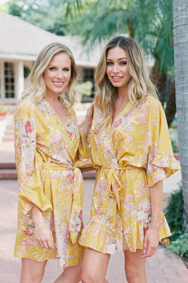 Bridesmaid Gifts Printed Bridal Bridesmaid Robes & Rompers via Plum Pretty Sugar