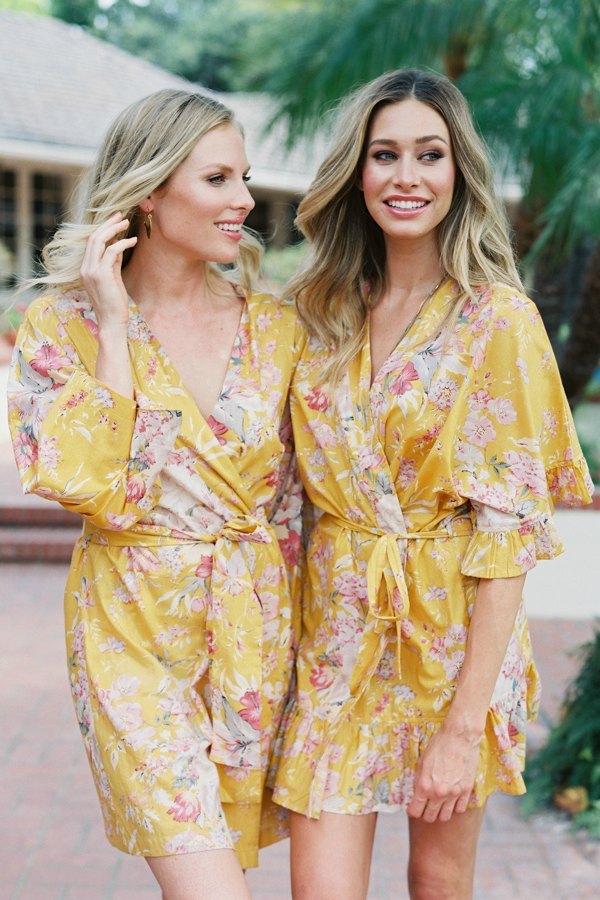 Bridesmaid Gifts Printed Bridal Bridesmaid Robes & Rompers via Plum Pretty Sugar